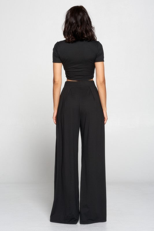 Stylish Crop Top and Palazzo Pants Set - Perfect for Fashion-Forward Women.