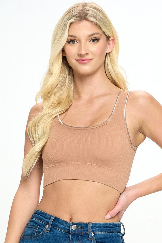 Ribbed Wide Band Bra Top