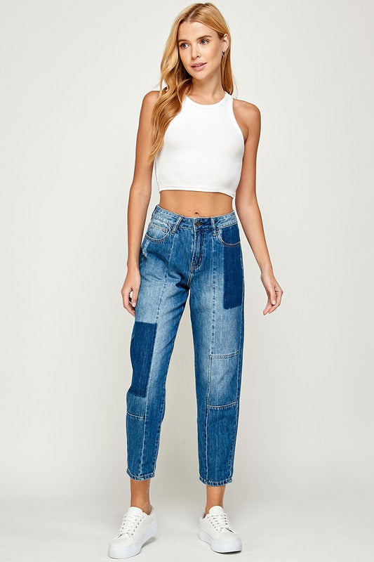 High Rise Medium Washed Boyfriend Jeans