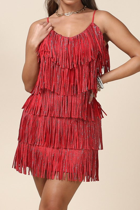 Sequin Fringe Chacha Dress