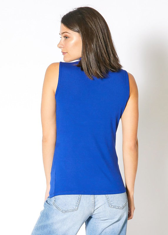 BELLATRIX Sleeveless Turtle Neck Fitted Top