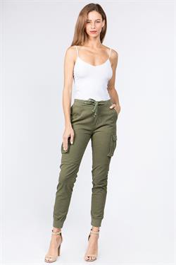 Plus Size Cargo Pocket Joggers With Drawstrings