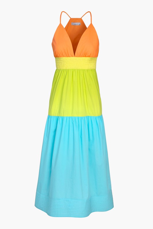 Playa Colorblock Poplin Midi Dress