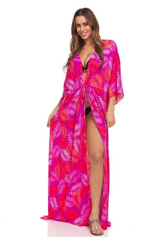 Tropical Printed Maxi Robe