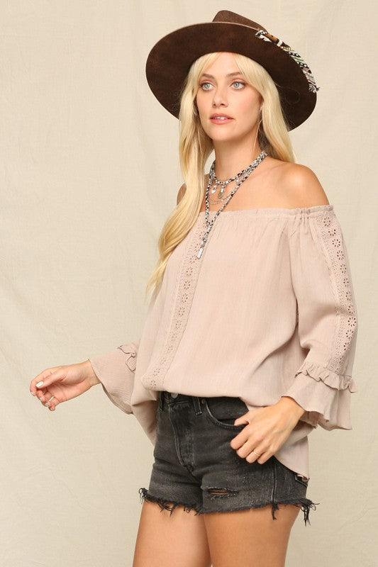 Lightweight Flowy Top With And Off-Shoulder