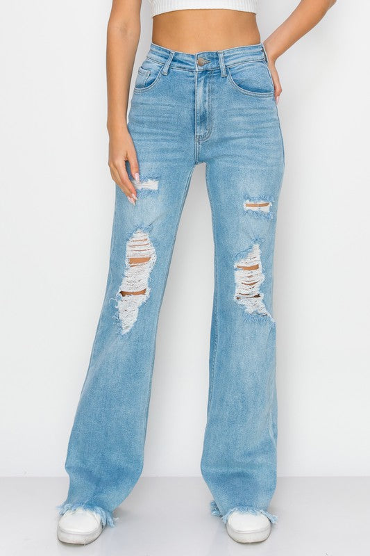 High Waisted Stretchy Wide Leg Jeans