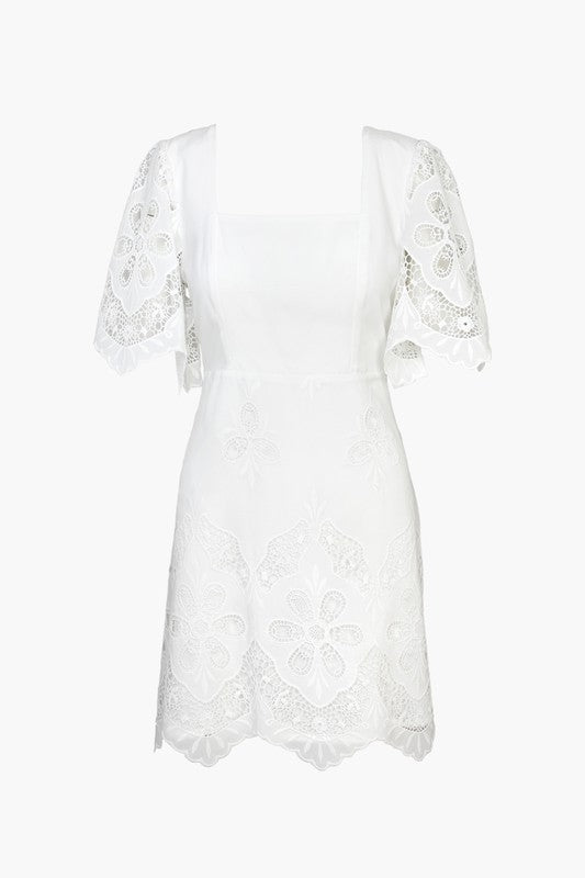 Bonvi Scalloped Embroidered Dress