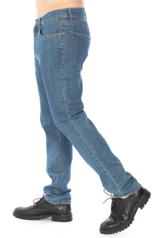 Denim Jeans Straight Skinny Slim Cotton Stretch