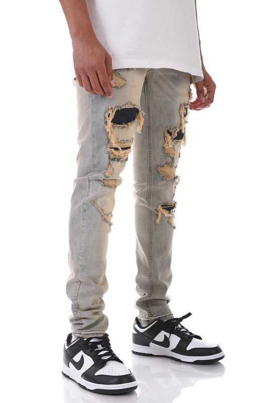 patched jeans skinny fit
