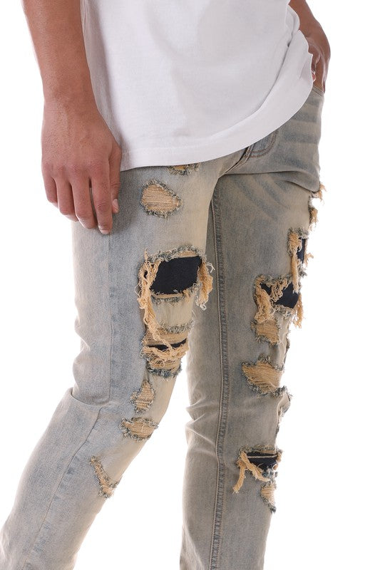 patched jeans skinny fit