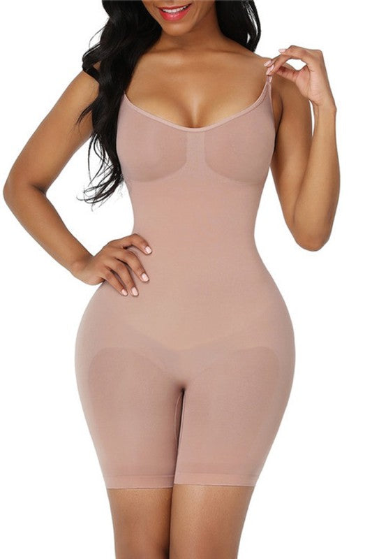 Strap Fitted Hip Lifting Seamless Corset Bodysuit
