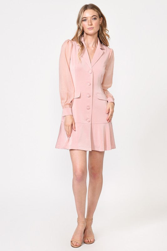 Candice Organza Sleeve Blazer Dress