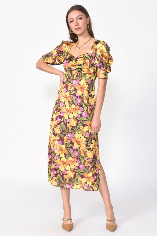 Sonia Puff Sleeve Midi Dress