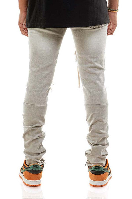 Under Patched Ankle Zip Jeans Skinny Fit