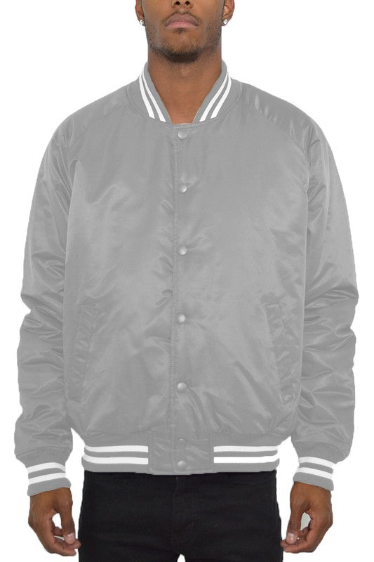 Restock Weiv Polyester Solid Varsity Jacket