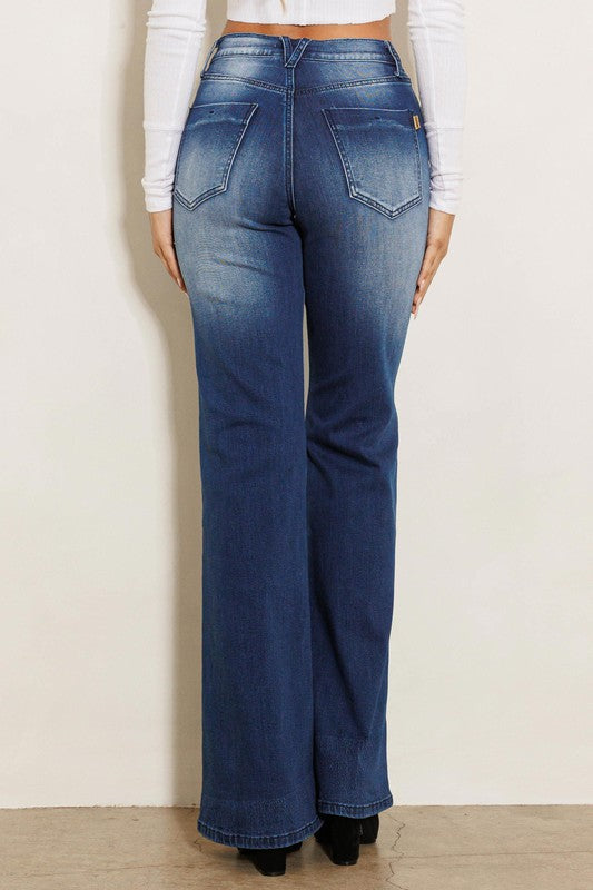 Low Rise Non-Distressed Flare Jeans