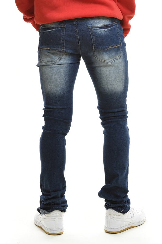 Ripped/Repair Stacked Denim
