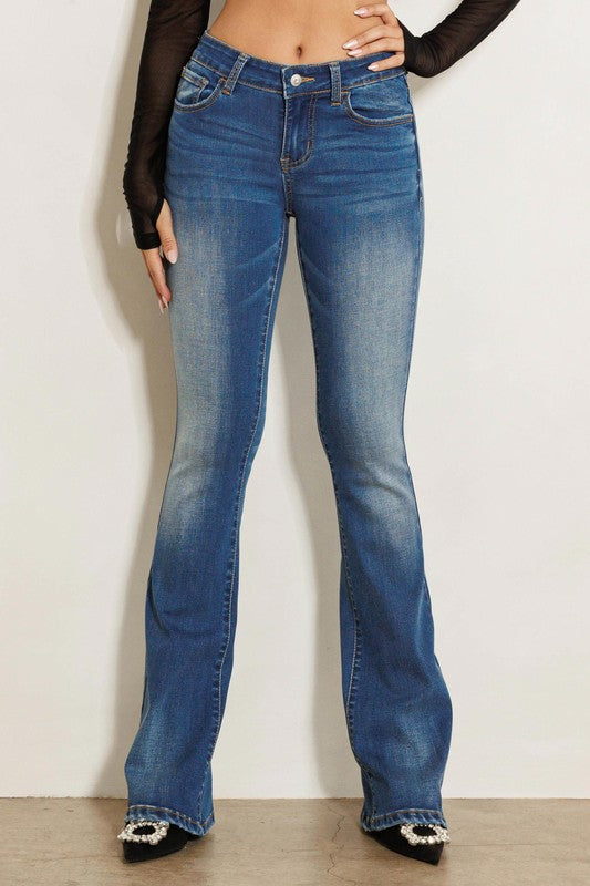 Low Rise Non-Distressed Bootcut Jeans
