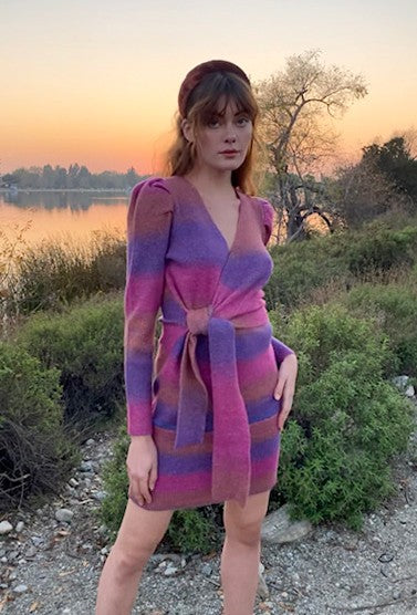 Maia Ombre Sweater Knit Wrap Dress