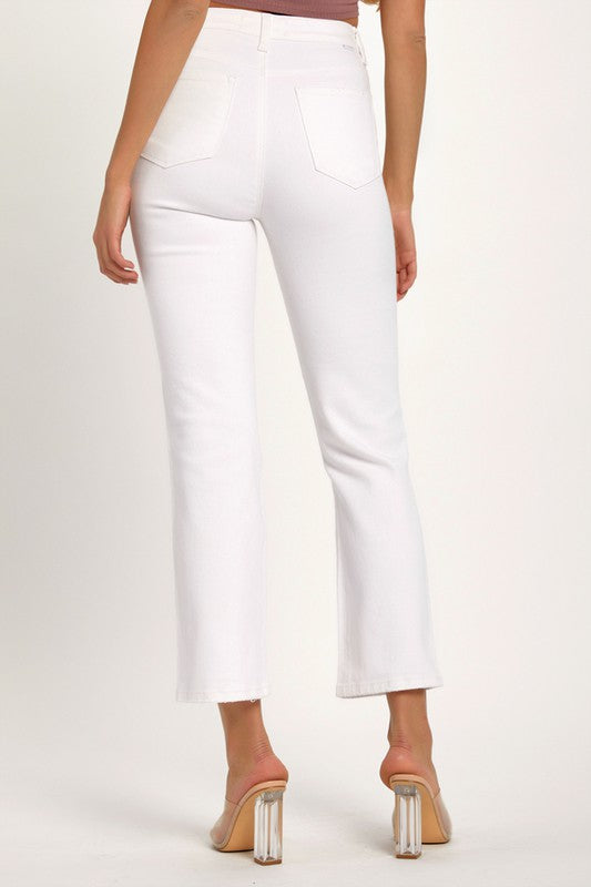 Plus Size Relaxed Distressed White Jeans