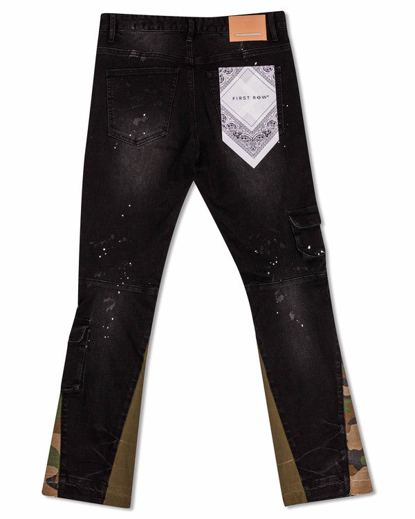 Multi Cargo W/Bottom Guset Slim Straight Denim