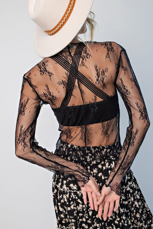 All Over Sheer Lace Top