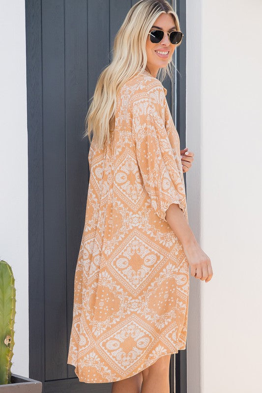 Bandana Print Shirt Dress