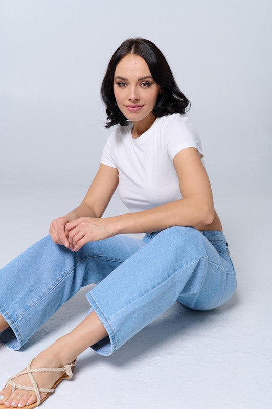 Wide Low Rise Straight Jeans Rh2216