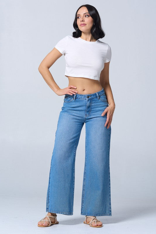 Wide Low Rise Straight Jeans Rh2216