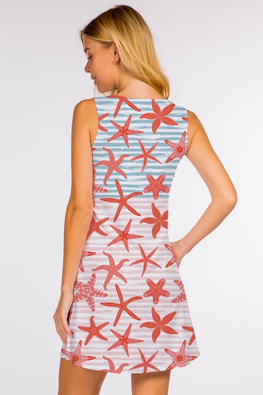 Summer Vacation Starfish Design Dress