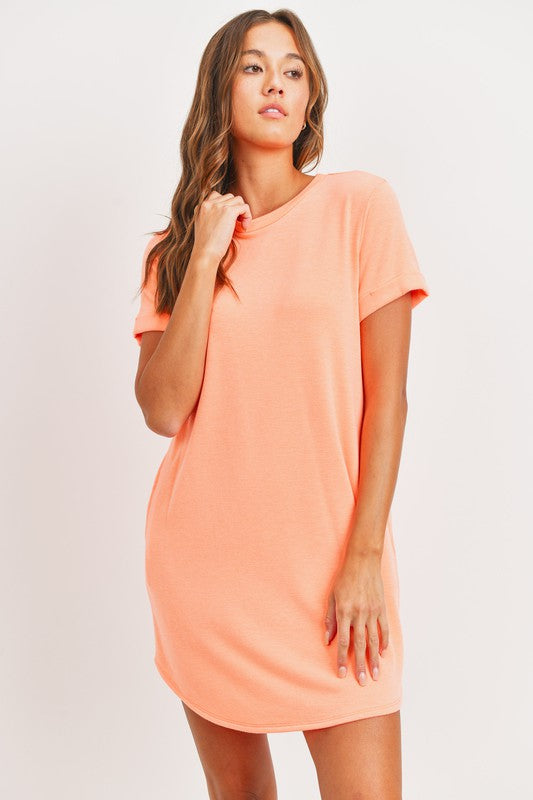 French Terry Pocket T Shirt Dress