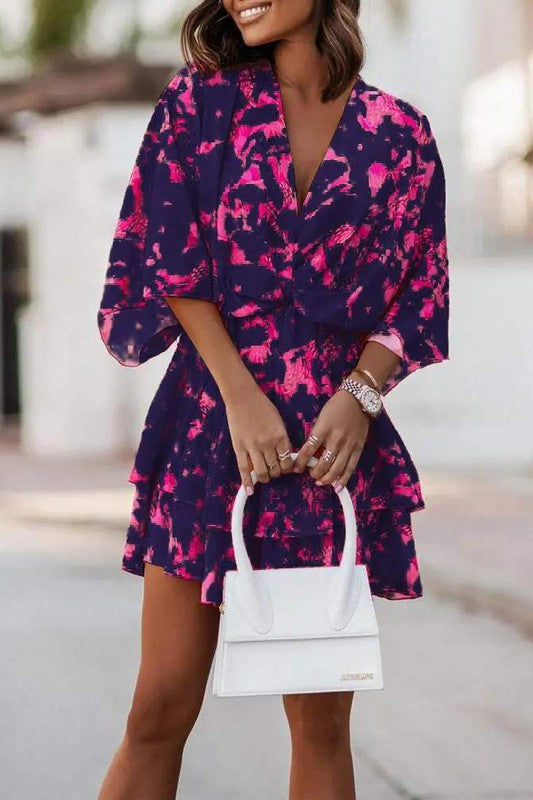 Womens Western Geometric Print Five sleeve Dress