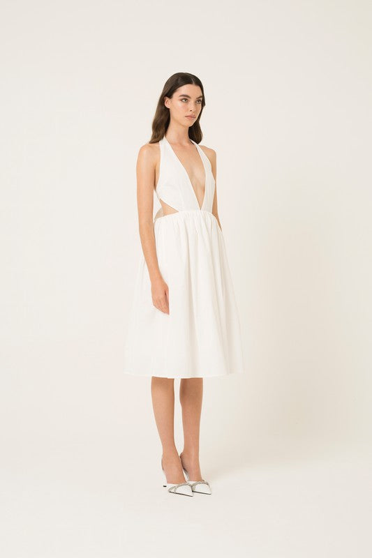 Marilyn Cotton Halter Midi Dress