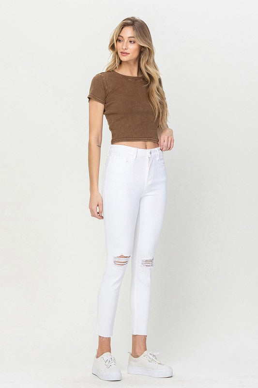 High Rise Crop Skinny