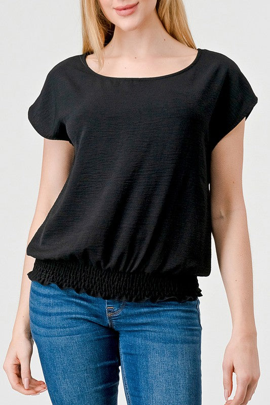 Wt672 Smocked Band Top