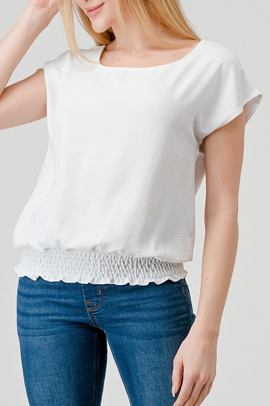 Wt672 Smocked Band Top