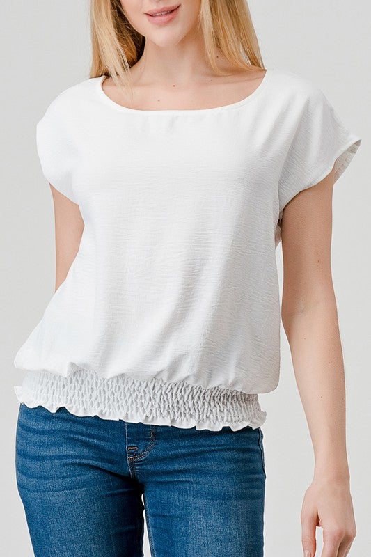 Wt672 Smocked Band Top