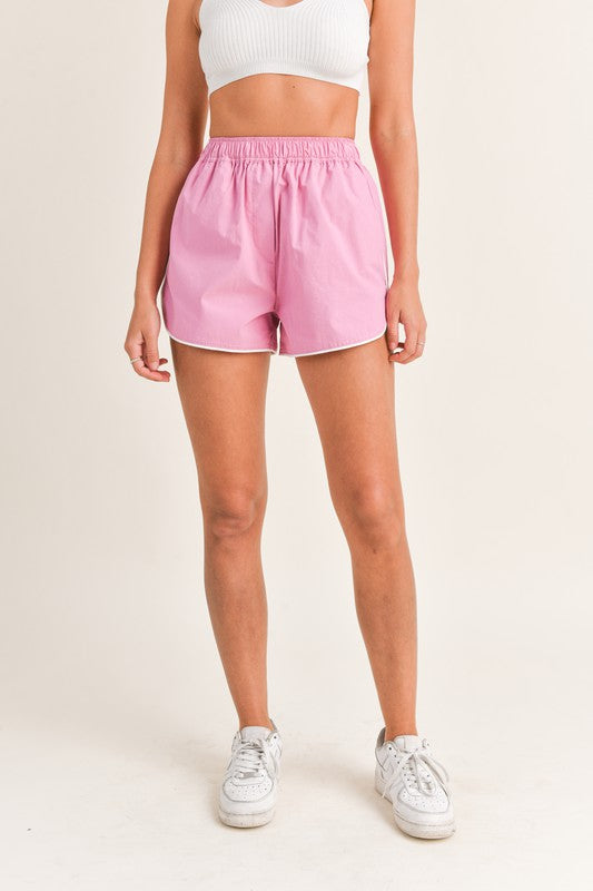 Contrast Piping Tennis Shorts