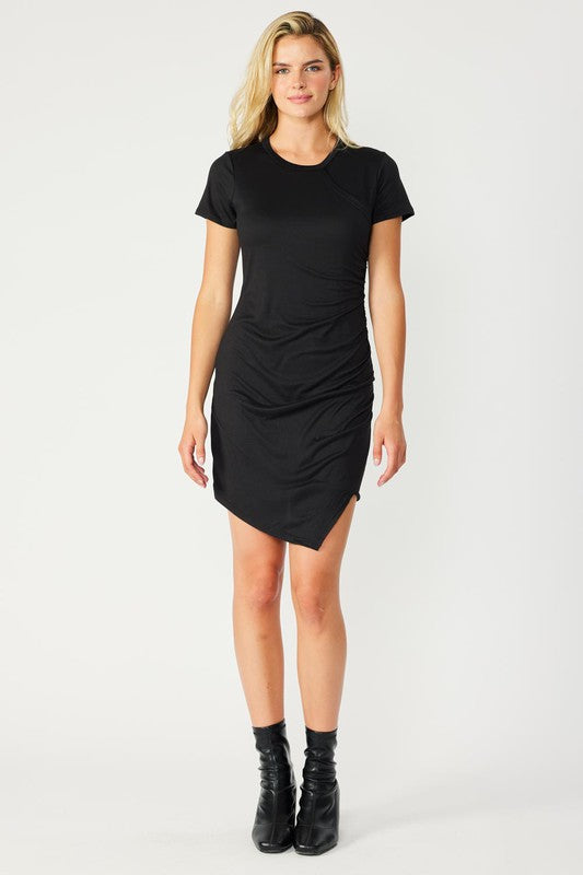 Asymmetric Jersey Knit Short Dress