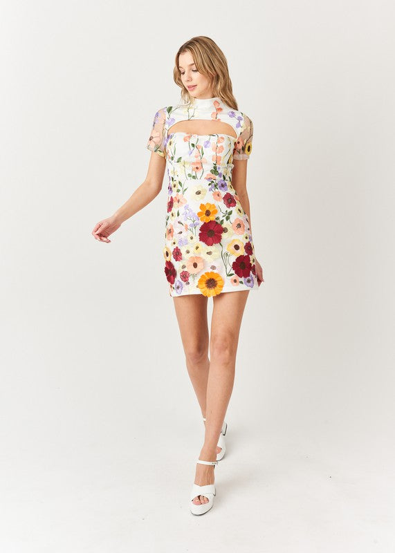 Doris Floral Printed Mini Dress