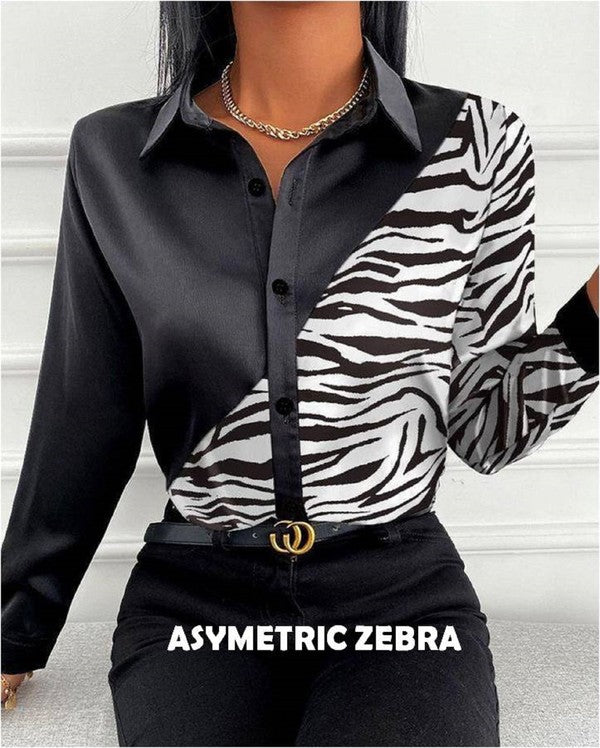 Black Designer Buttoned Shirt - Casual Top