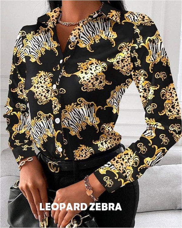 Black Designer Buttoned Shirt - Casual Top