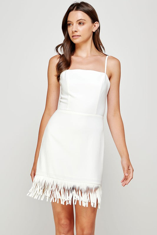 Fringe Detail Sleeveless Dress