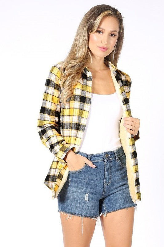 Checker Shirt With Fur Inside