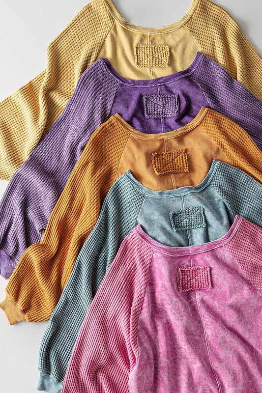 Mineral Washed French Terry Cotton Top