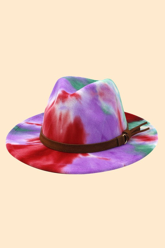 Women Warm Retro Tie-Dye Belt Panama Hat