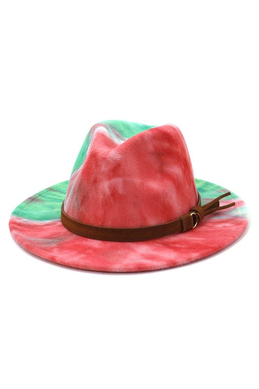 Women Warm Retro Tie-Dye Belt Panama Hat