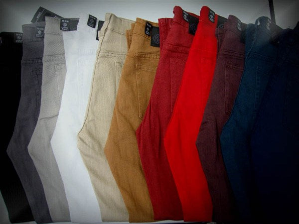 stretch twill pants in a slim straight fit