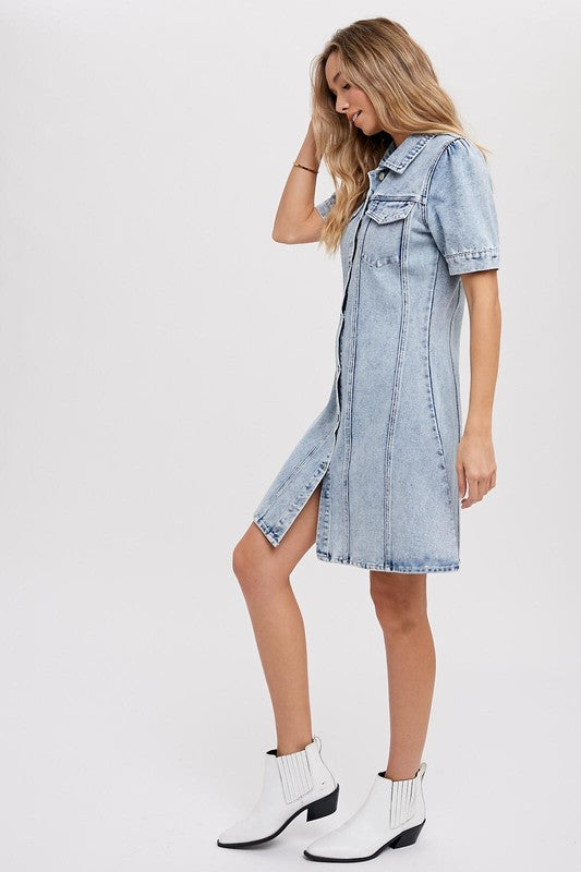 Button Up Denim Dress