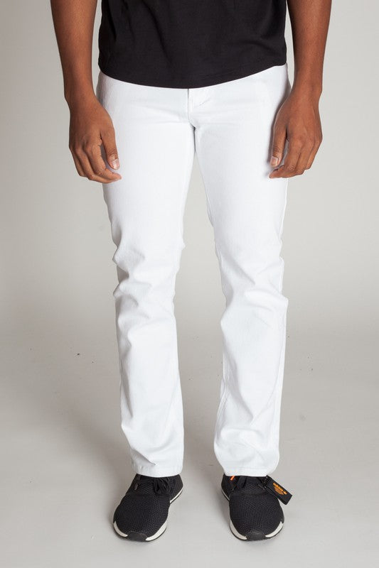 stretch twill pants in a slim straight fit